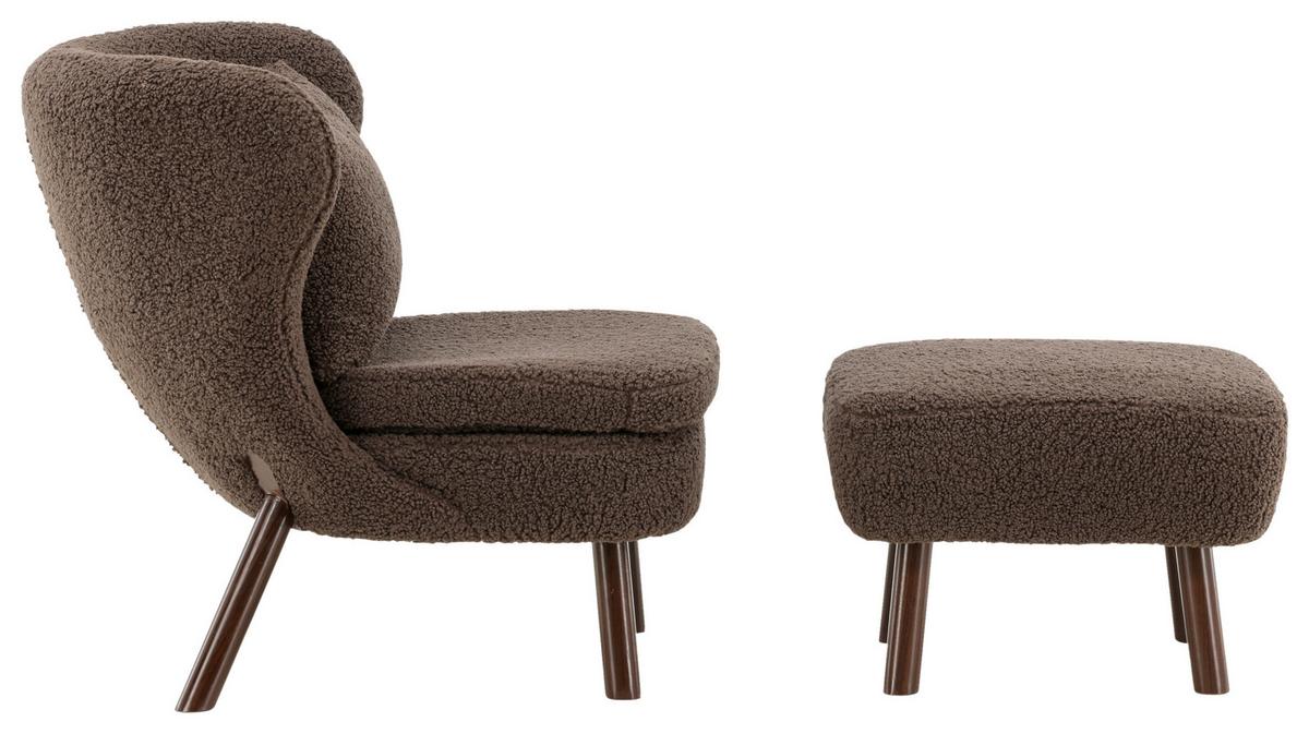 SESSELSET RYXÖ - Braun, Design, Textil/Metall (60,5/80/85cm) - Livetastic