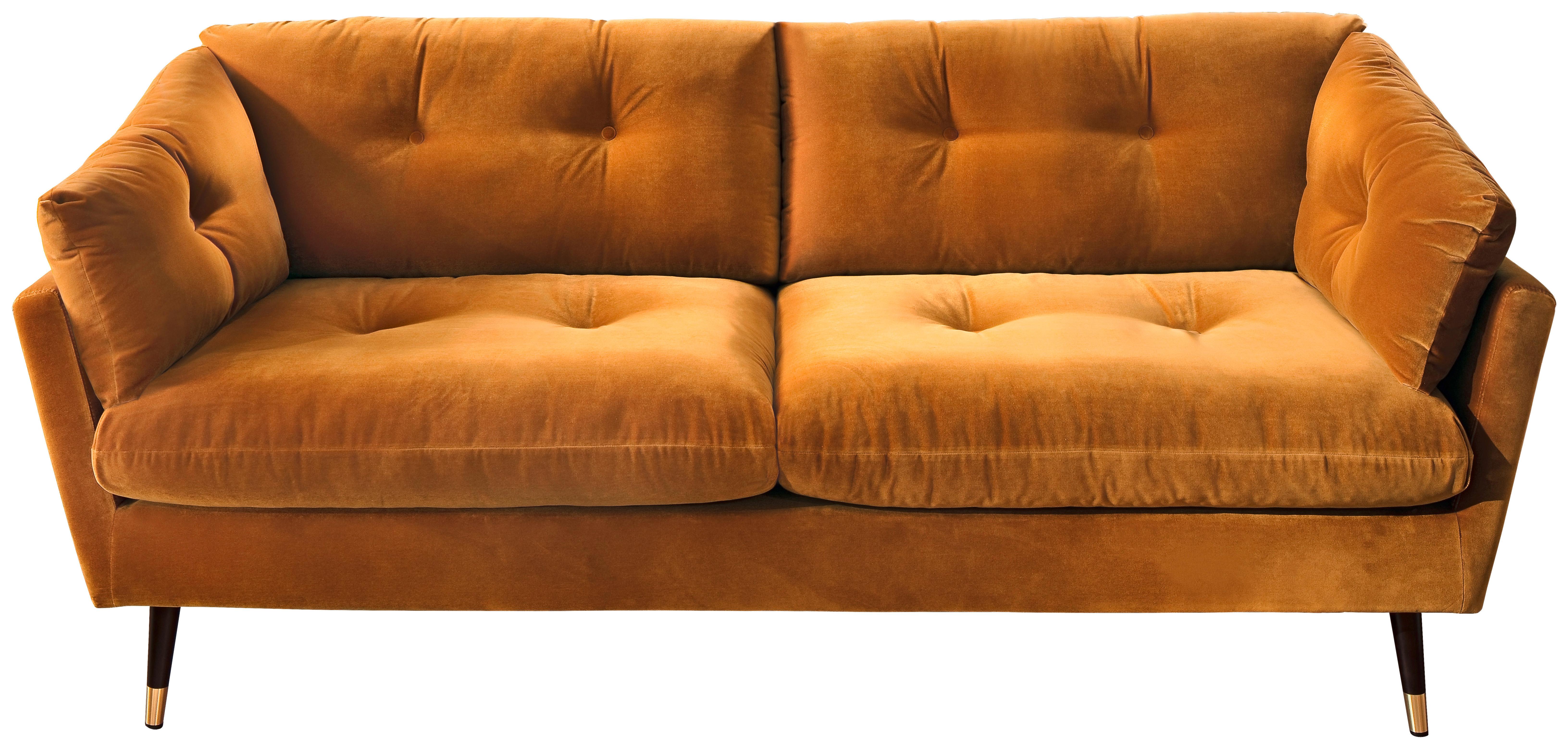 Canapea cu 2 locuri JAPAN-3S SOFA - galben, Modern, textil (206/85/89cm) - Mömax