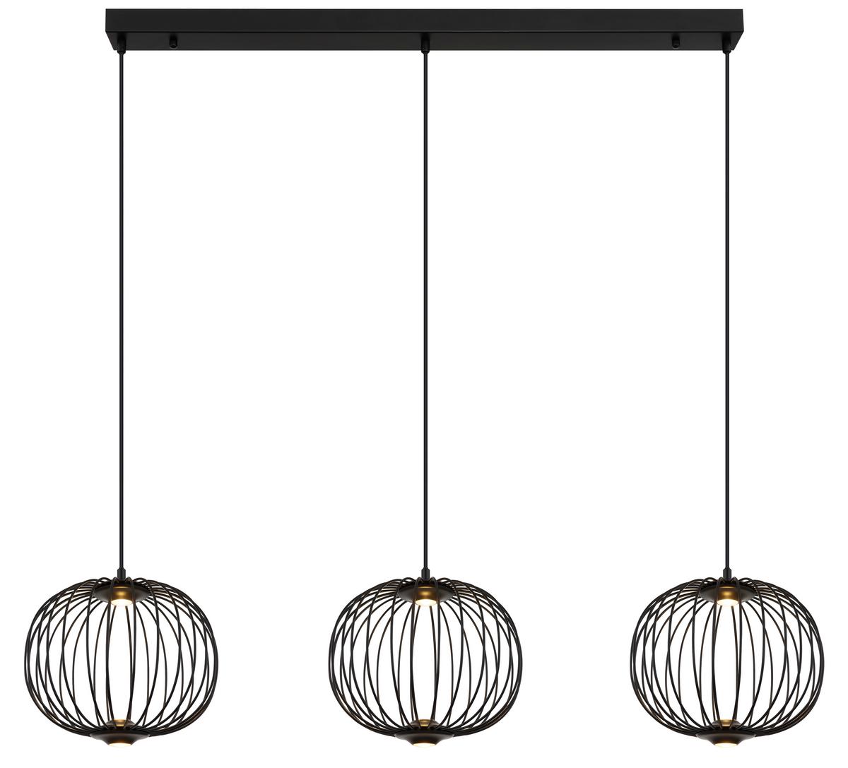 LED-Hängeleuchte Galway Schwarz max. 43 Watt - Schwarz, Basics, Kunststoff/Metall (126/30/150cm) - Globo