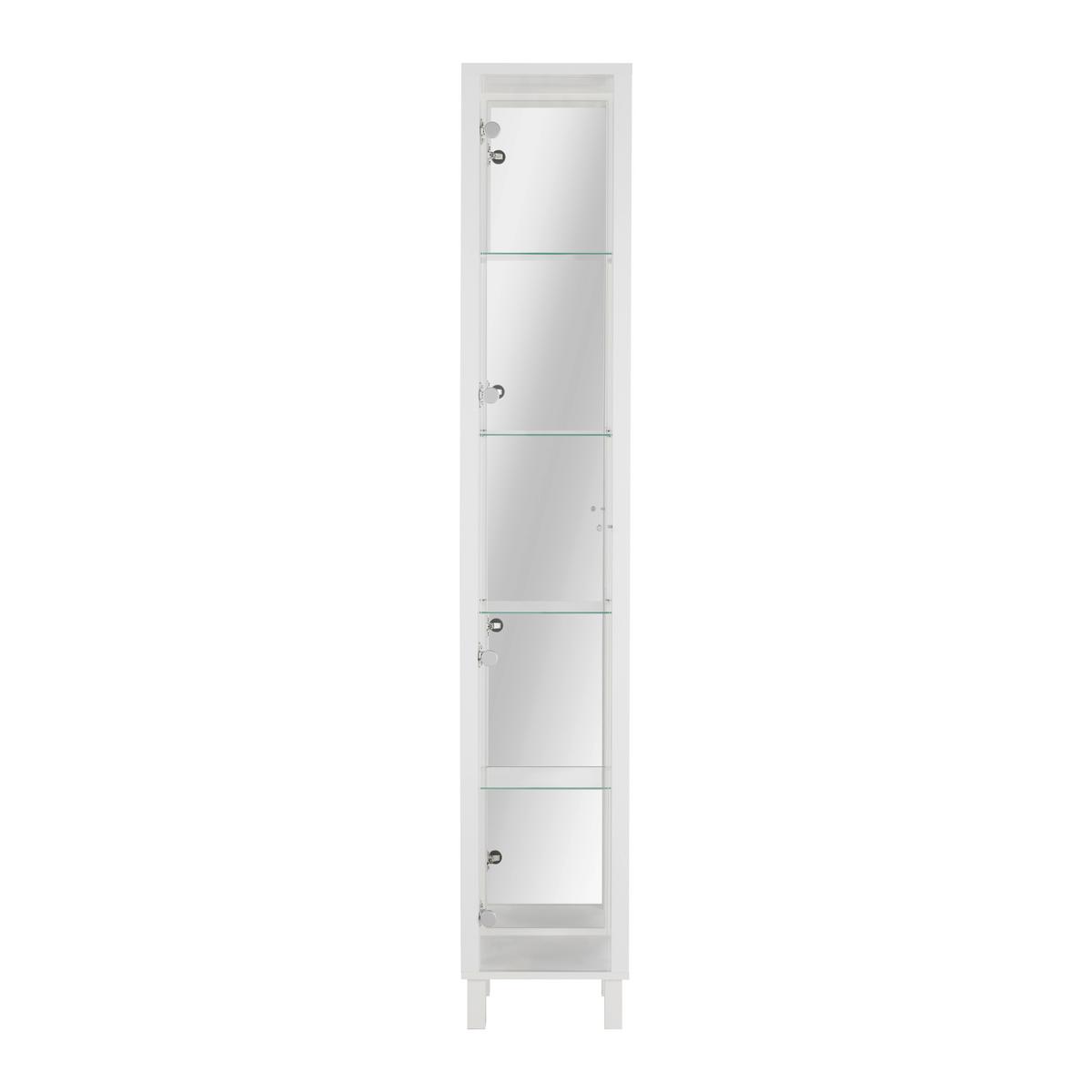 Vitrina Albi, Bela - črna/bela, Moderno, steklo/leseni material (33/189/33cm) - Mömax