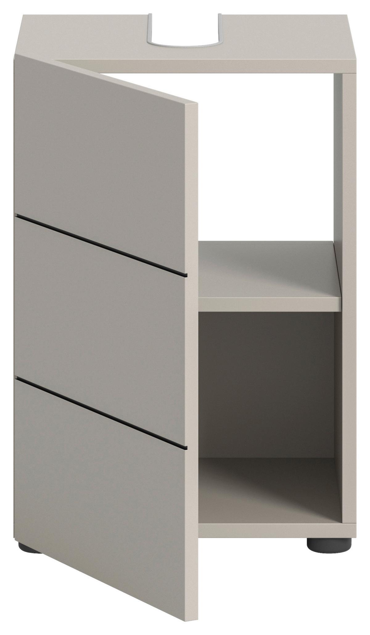 Waschbeckenunterschrank Vira ca. 38x56 cm Kaschmir - Kaschmir/Schwarz, MODERN, Holzwerkstoff/Kunststoff (38/56/34cm) - MID.YOU