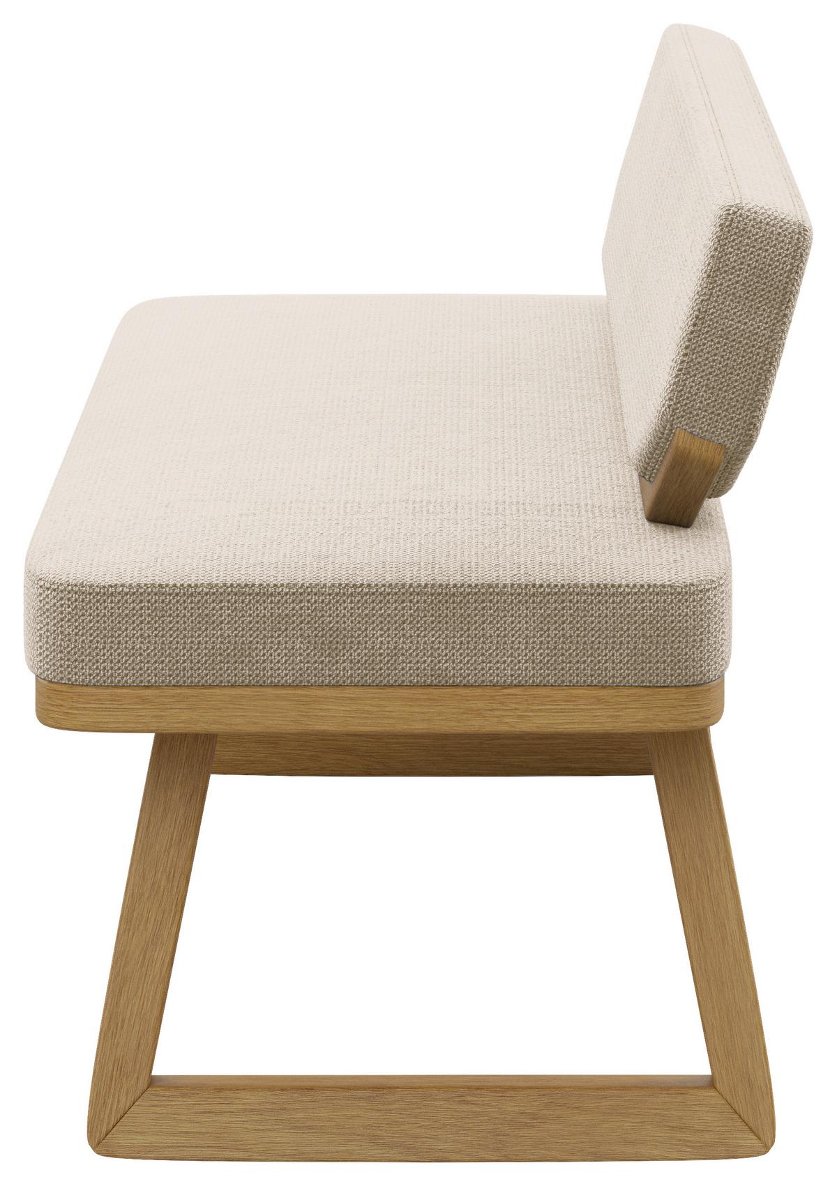 ŁAWKA ALMERO - kolor dębowy/beżowy, Basics, drewno/tkanina (190/80/52cm) - Carryhome