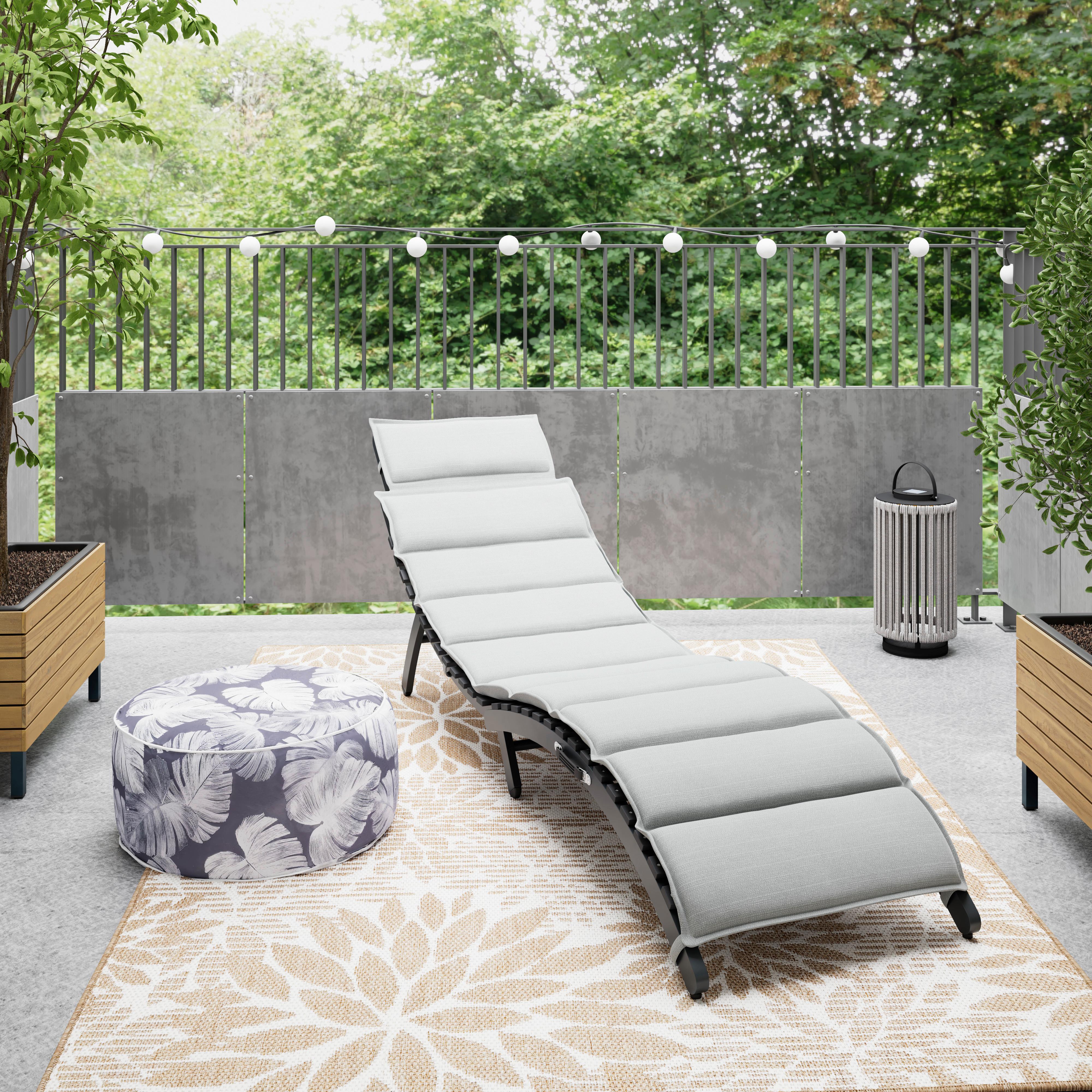 Gartenliege Belinda Grau Aluminium/Outdoorstoff - Dunkelgrau/Grau, MODERN, Kunststoff/Textil (180/54/70cm) - Bessagi Garden
