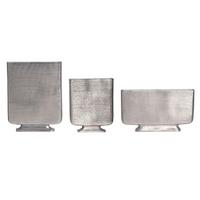 DEKOVASE DEKOVASE 3ER SET SILBER - Silberfarben, Design, Metall (26/33/4cm) - Livetastic