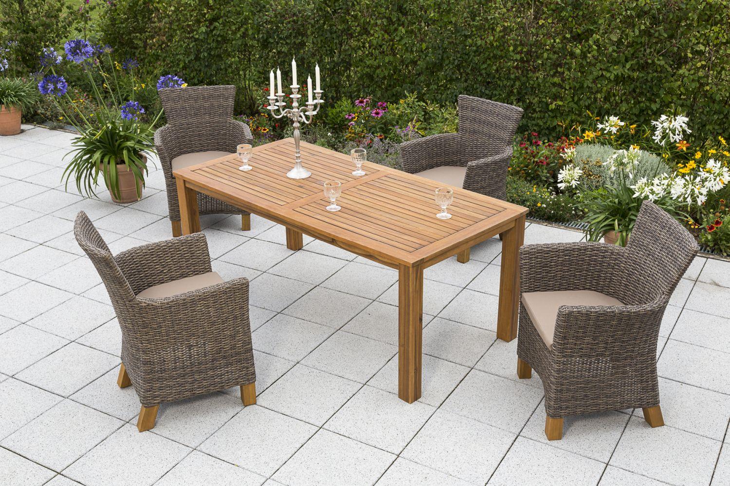 Gartensessel 2er-Set Toskana 2er-Set Kunststoffgefl. Natur - Naturfarben/Braun, ROMANTIK / LANDHAUS, Holz/Kunststoff (66/88/66cm) - Gardenson
