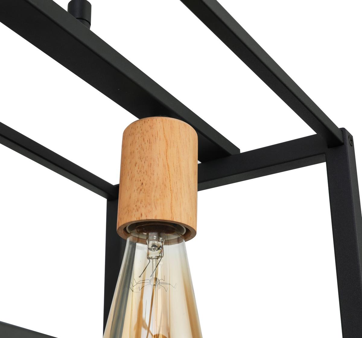 LAMPA WISZĄCA ISGARD - kolor naturalny/czarny, Modern, metal/drewno (60/20/120cm) - Bessagi Home