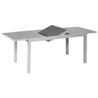 Gartentisch Silberfarben ausziehbar ca. 90x75x200cm - Silberfarben, KONVENTIONELL, Glas/Metall (140-200/90/75cm) - Gardenson
