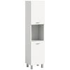 Midischrank Boston ca. 30x125x29 cm Weiß - Silberfarben/Weiß, MODERN, Holzwerkstoff/Kunststoff (30/125/29cm) - MID.YOU