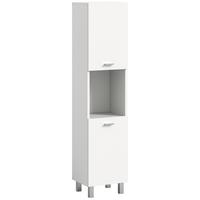 Midischrank Boston ca. 30x125x29 cm Weiß - Silberfarben/Weiß, MODERN, Holzwerkstoff/Kunststoff (30/125/29cm) - MID.YOU