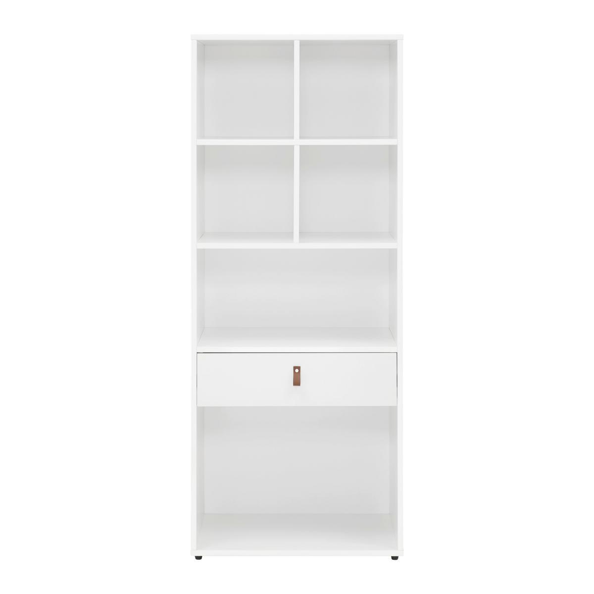 REGAL in weiß "Mick" - Weiss/Schwarz, Modern, Kunststoff/Textil (60/148,5/40cm) - Bessagi Home