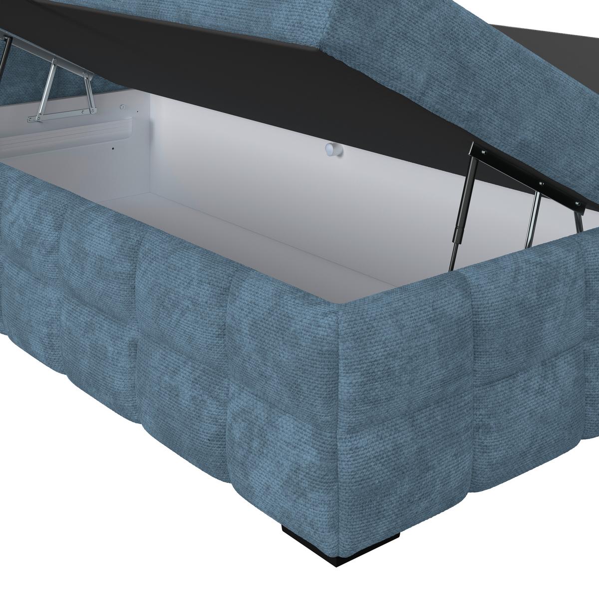 PAT BOX VEGA - albastru/verde, Trend, lemn/textil (160/200cm) - Modern Living