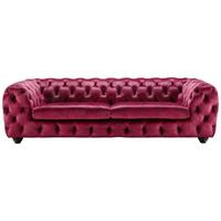 Dreisitzer-Sofa in Pink mit Sitzkissen - Pink/Schwarz, Modern, Holz/Textil (252/72/103cm) - Premium Living