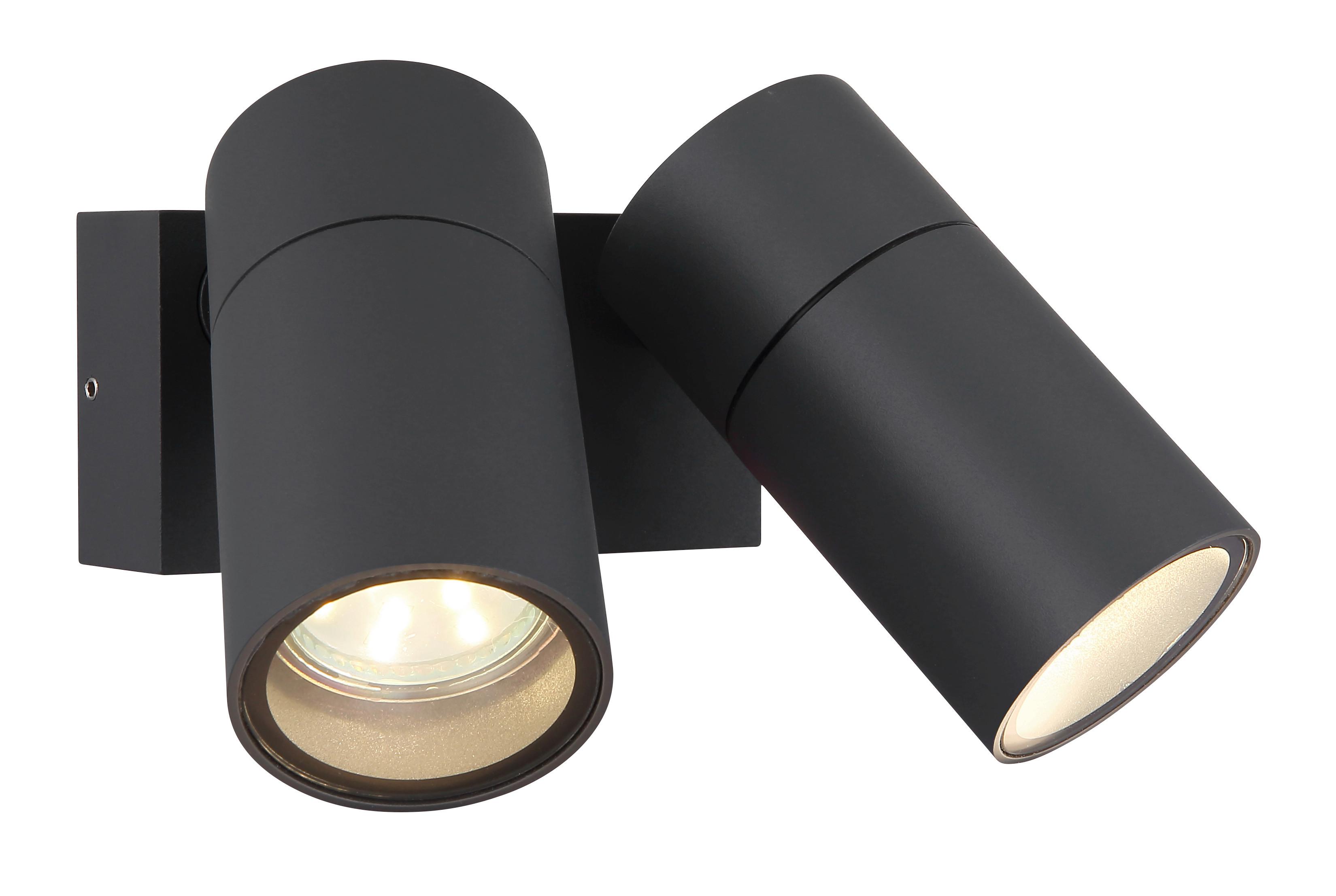 Außenleuchte Piper Anthrazit/Schwarz max. 35 Watt - Klar/Anthrazit, Design, Glas/Kunststoff (15/10,5/11,8cm) - Globo