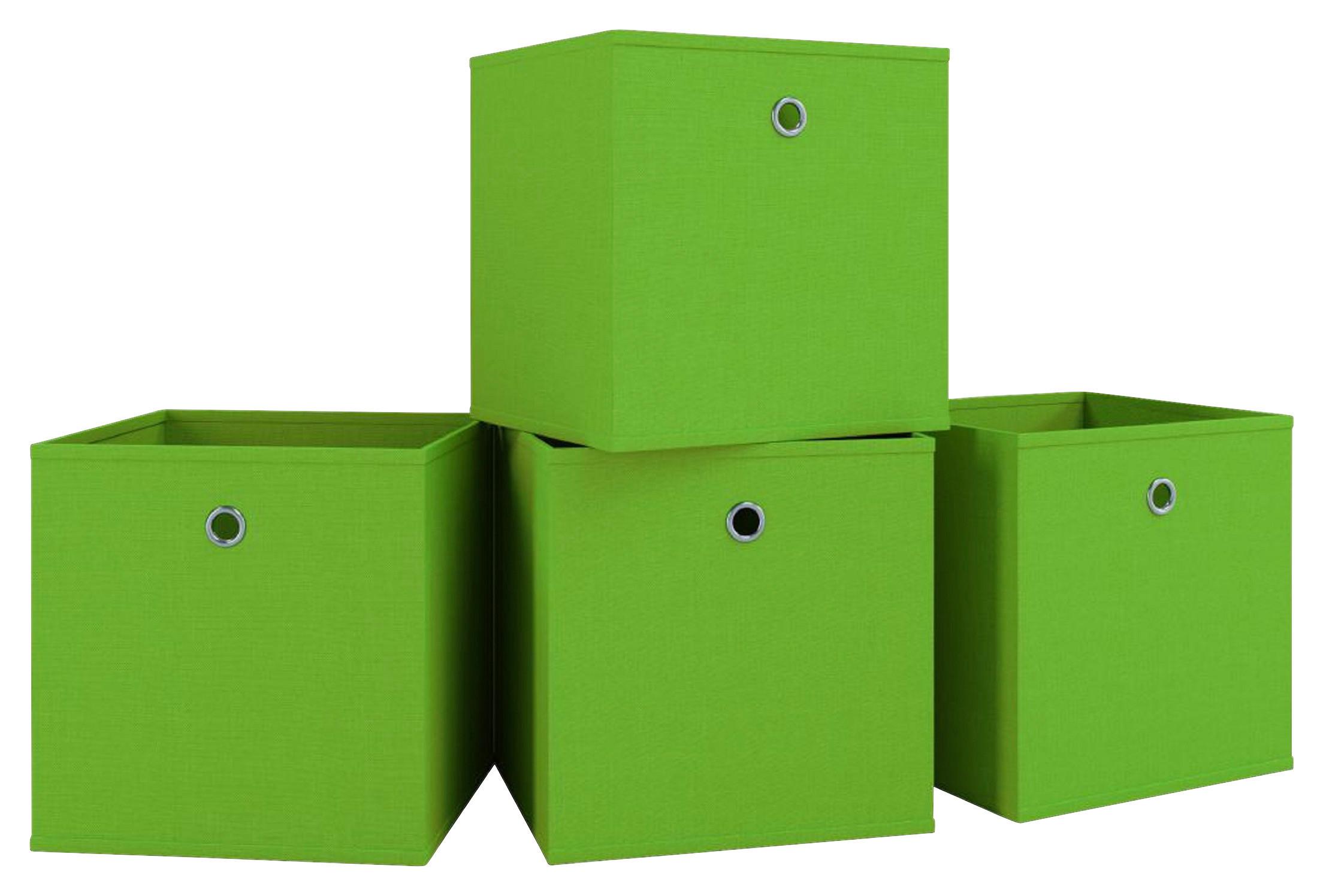 FALTBOX 4ER-BOXAS - Grün, Basics, Kunststoff (27/28/27cm) - MID.YOU