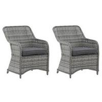 Gartenstuhl-Set Vikelund 2er-Set Grau - Grau, KONVENTIONELL, Textil/Metall (65/92/75cm) - Gardenson