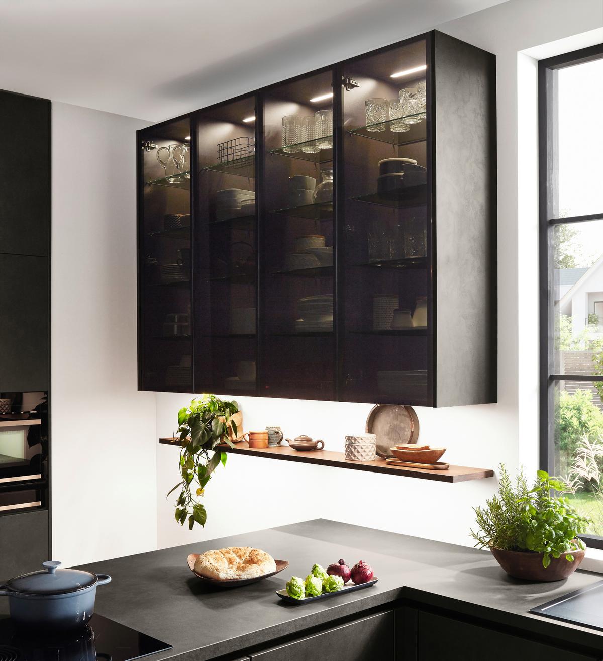 Einbauküche Riva in Grau/Eichefarben - Eichefarben/Grau, MODERN, Holzwerkstoff - Nobilia