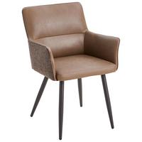 KRZESŁO Z PODŁOKIETNIKAMI LIAM - czarny/szary, Modern, metal/drewno (56/88/60cm) - Livetastic