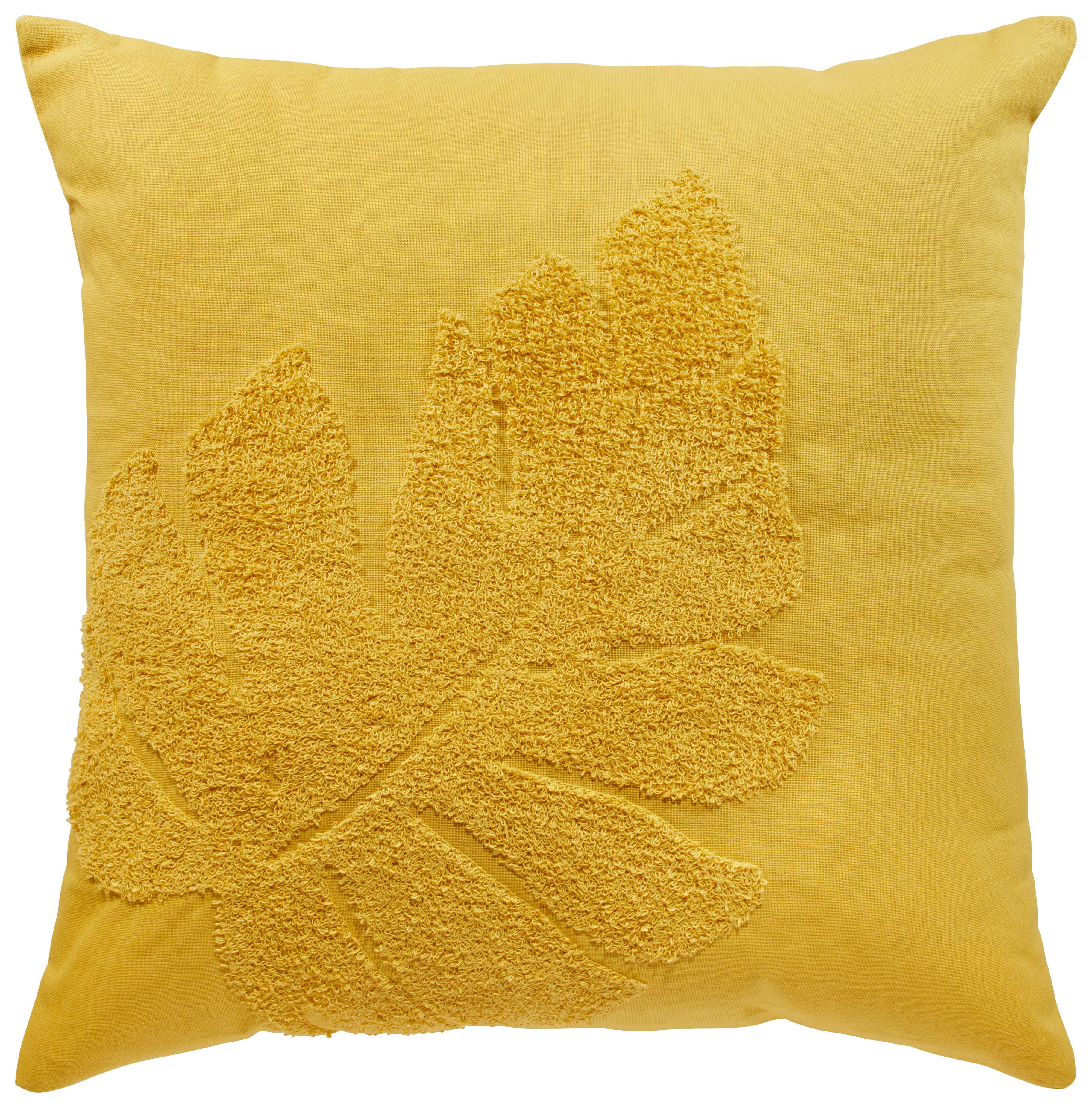Zierkissen Leave in Gelb ca. 45x45cm - Gelb, Modern (45/45cm) - Premium Living