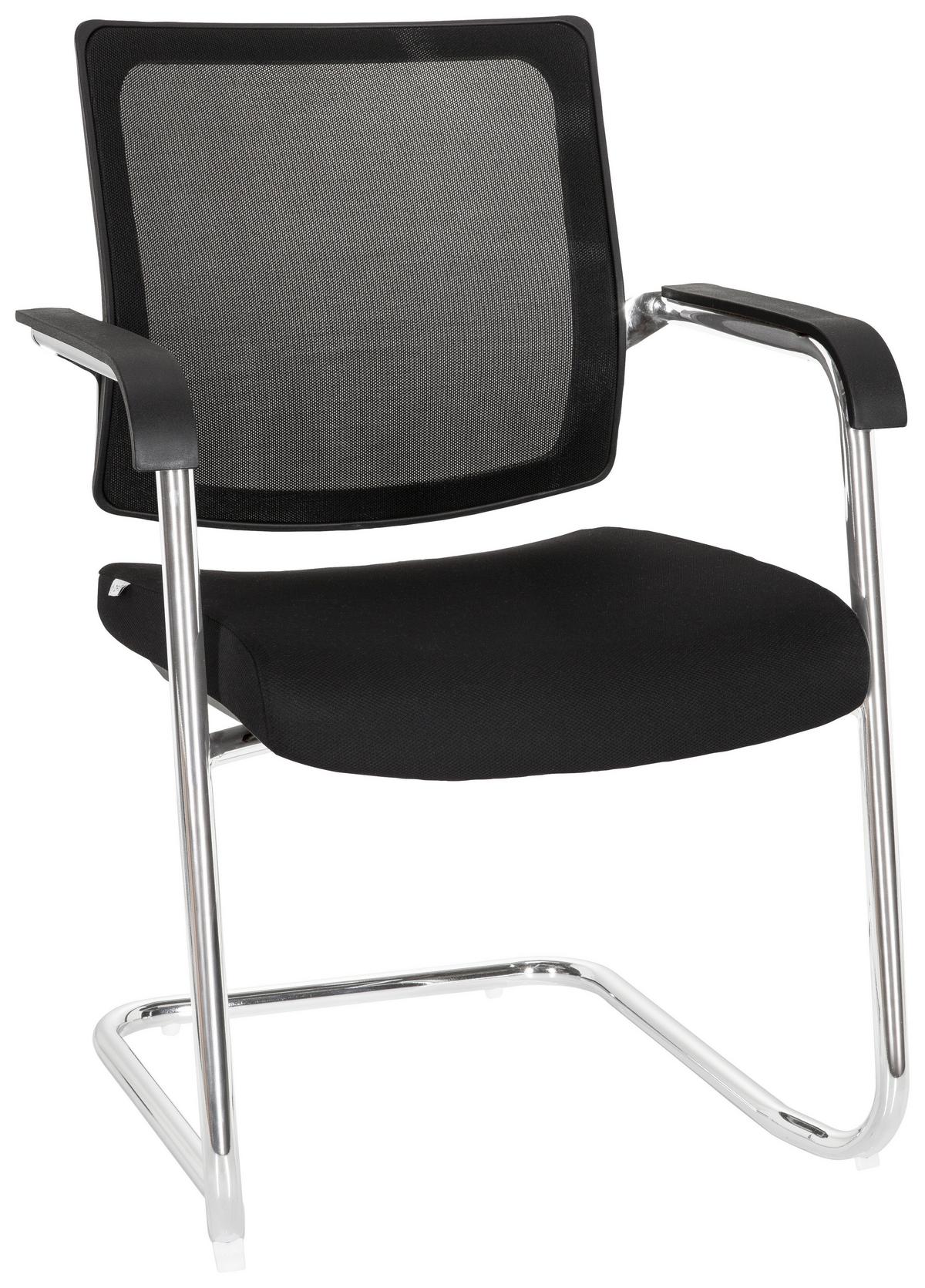 Konferenčni Stol Levia V, Črna - črna, Moderno, kovina/tekstil (48/90/58cm) - MID.YOU