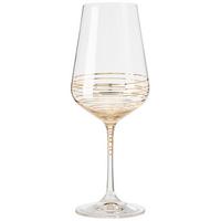Rotweinglas Elegance ca. 550ml - Klar/Goldfarben, MODERN, Glas (0,55l) - Bohemia
