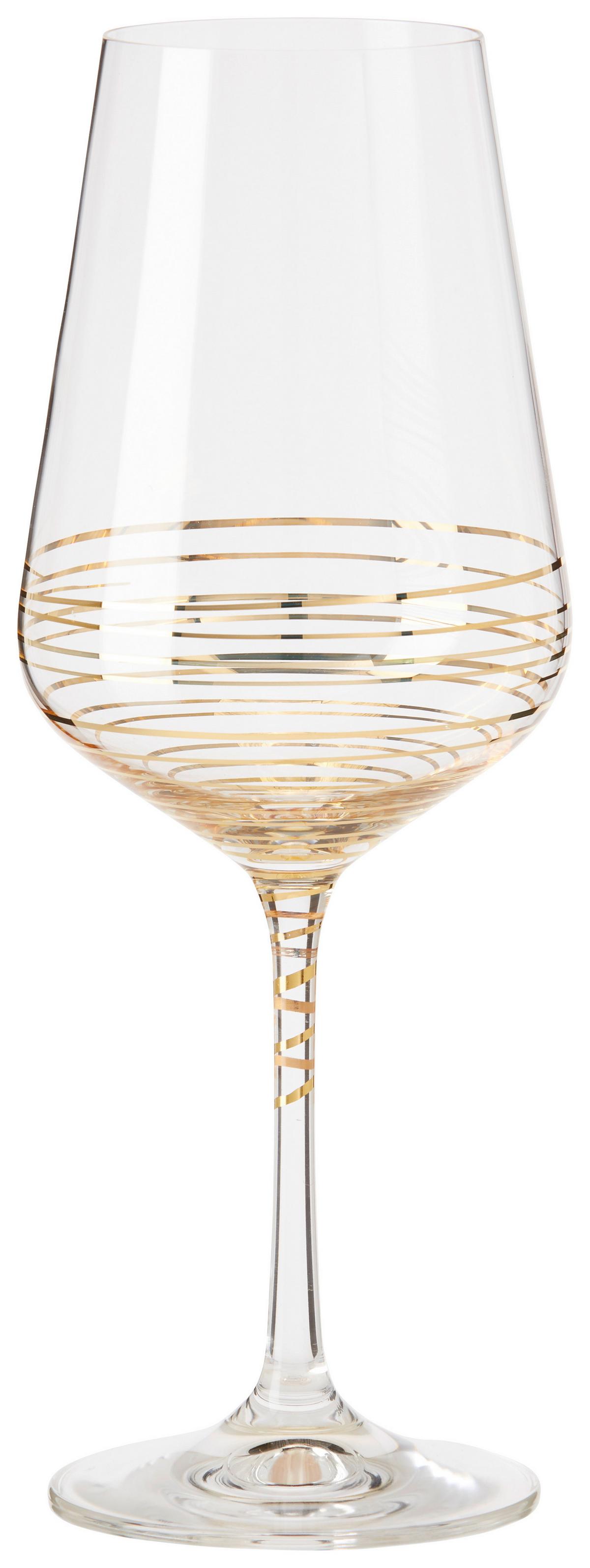 Pahar pentru vin roșu Elegance - străveziu/auriu, Modern, sticlă (0,55l) - Bohemia