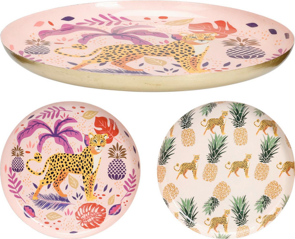 Dekor Tálca Boho - többszínű, fém (28/2cm)