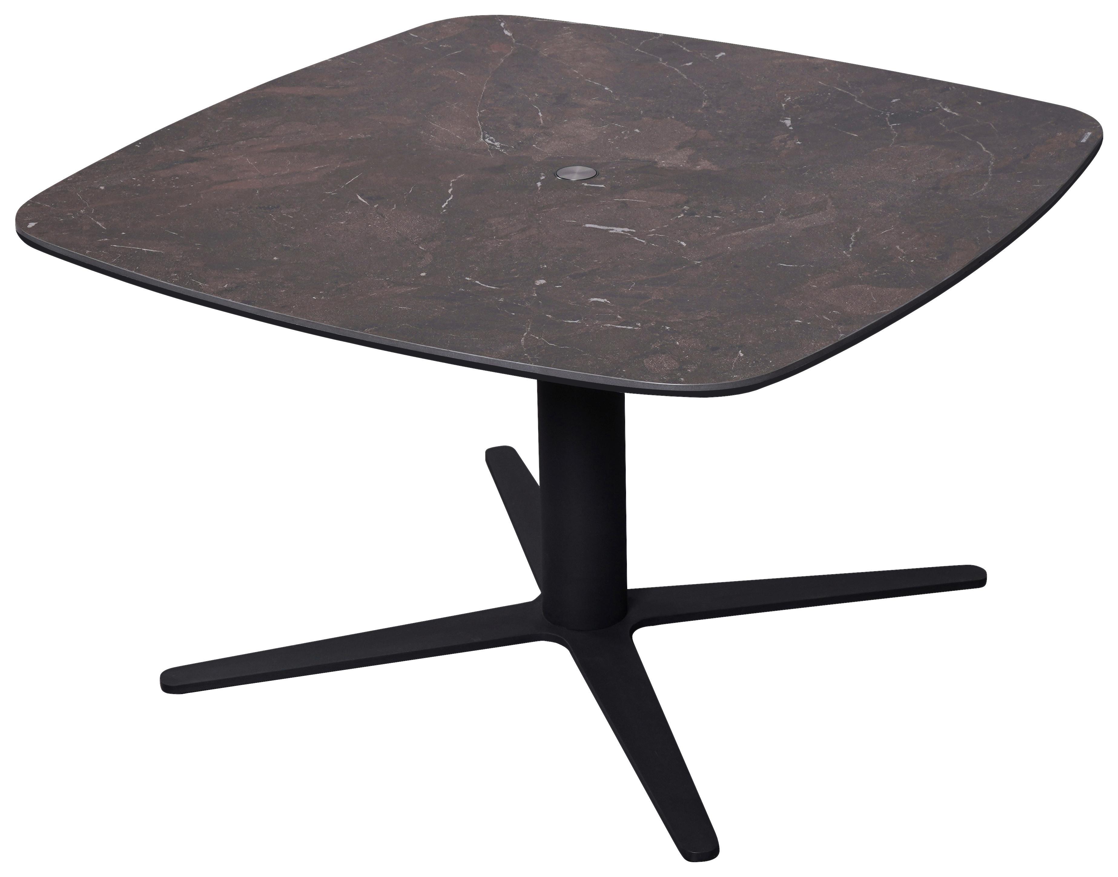 STOLIK KAWOWY NEAPOLI -EXKLUSIV- - antracytowy/ciemnobrązowy, Design, metal/szkło (80/80/47-67cm) - Novel