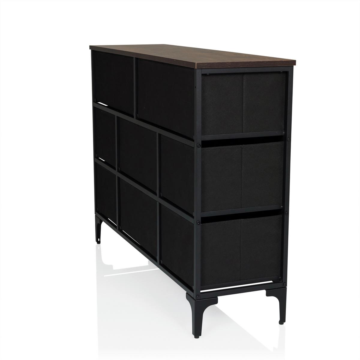 Komoda Ameriko B, Večbarvno - črna/večbarvno, Moderno, kovina/tekstil (102,5/77,5/30cm) - MID.YOU