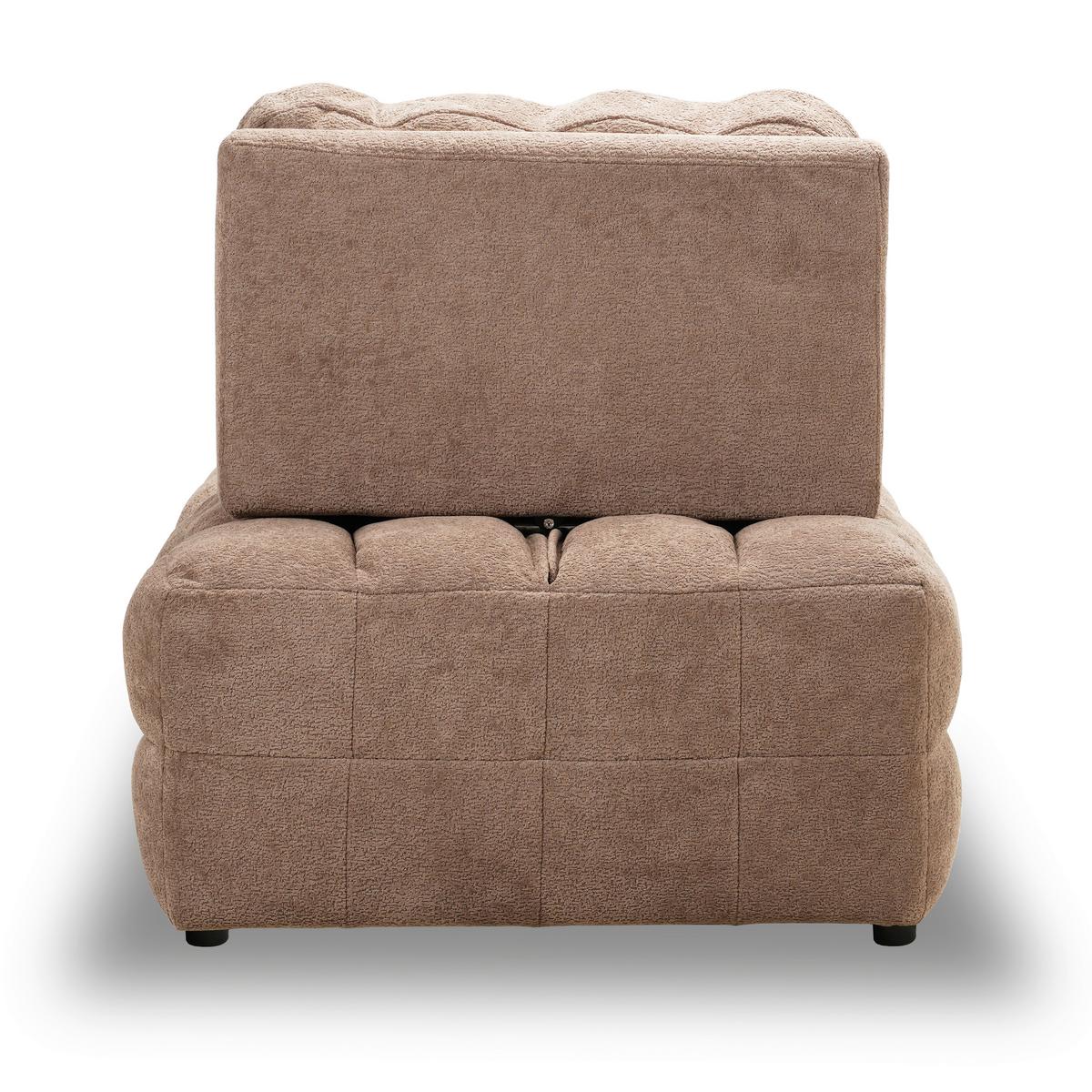 Schlafsessel Liara Webstoff Mokka - Schwarz/Mokka, MODERN, Holz/Textil (88/87/110cm) - Bessagi Home