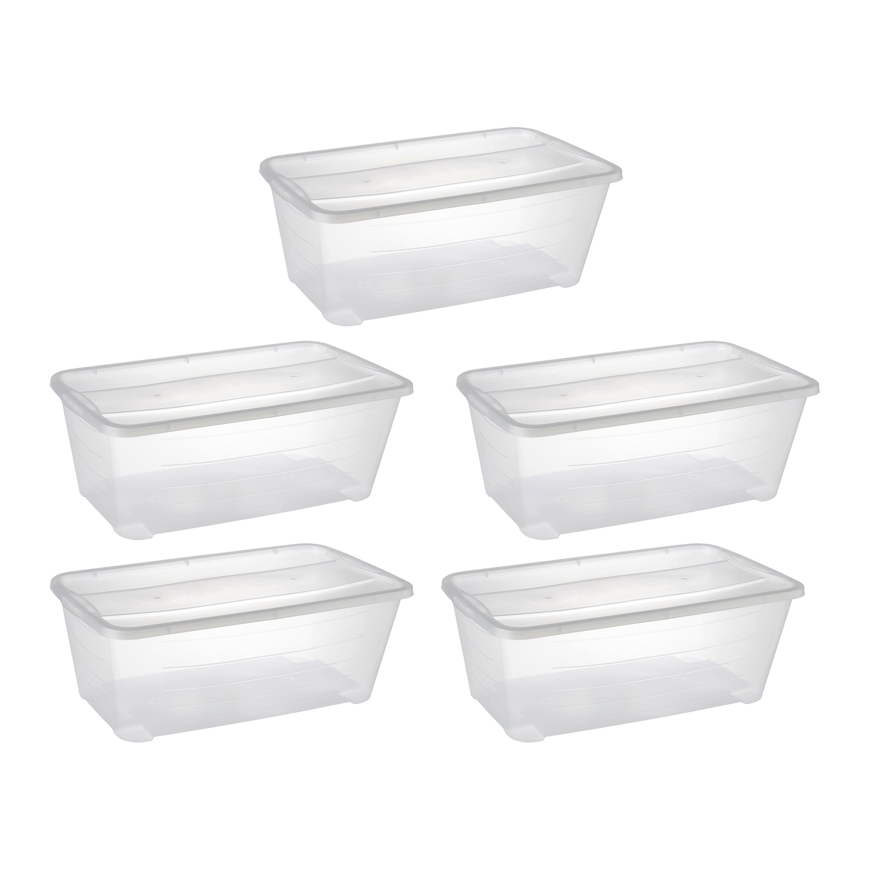 Aufbewahrungsboxen-Set Shoes, 5-teilig - Klar, KONVENTIONELL, Kunststoff (35/20/17,2cm) - Mömax