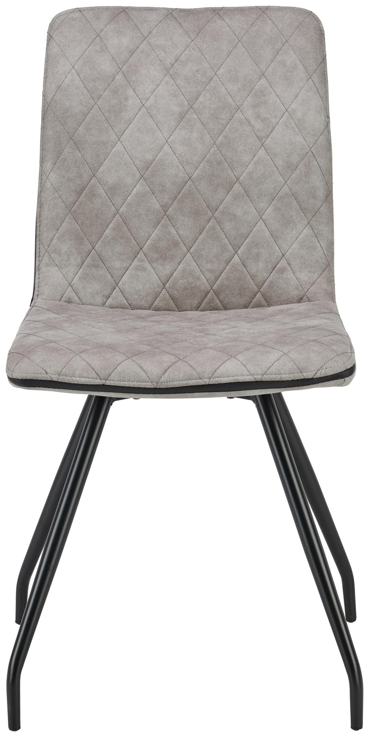 Stol Sabine, Siva - siva/črna, Moderno, kovina/tekstil (45/90/59cm)