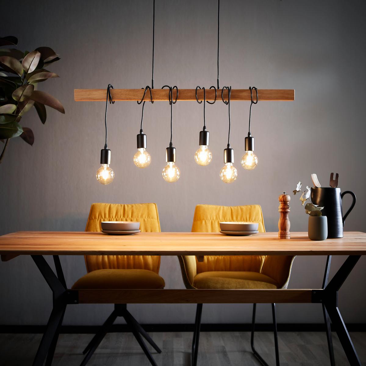 LAMPA WISZĄCA 78845 TOWNSHEND *SBM* - czarny/brązowy, Lifestyle, metal/drewno (100cm) - Marama