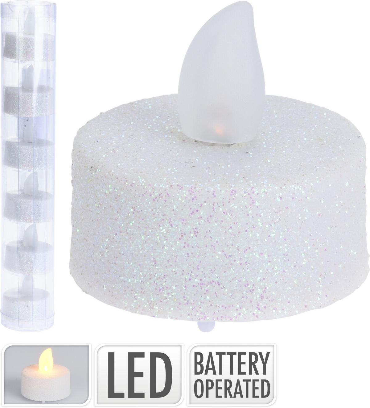 LED-es Teamécses White 6db/csomag - fehér, műanyag (3,8/4cm)