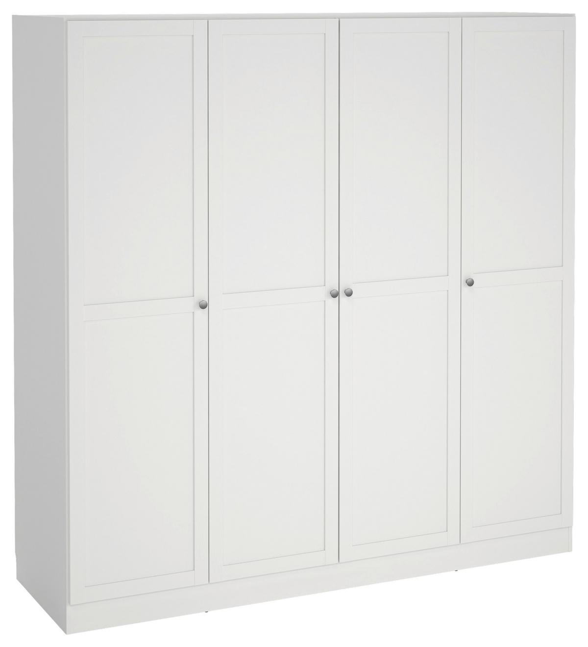 SZAFA UCHYLNA BILLUND - kolor srebrny/biały, Modern, materiał drewnopochodny/metal (195,5/200/61,7cm) - MID.YOU