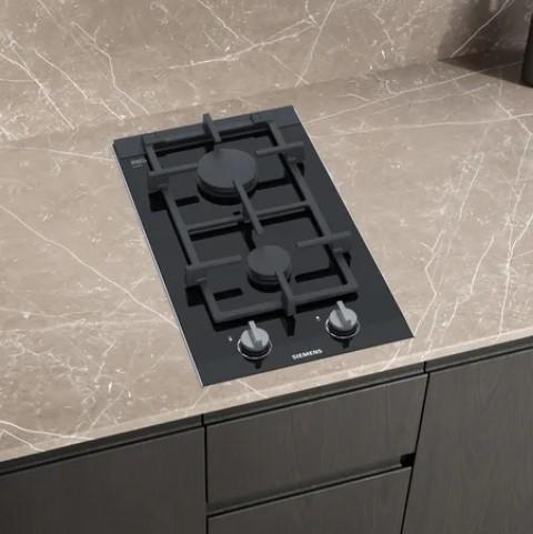 Gaskochfeld ER3A6BB70D Dominokochfeld, schwarz - Schwarz, KONVENTIONELL, Metall (30,2/4,7/52cm) - Siemens