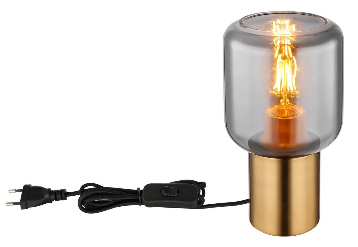Tischleuchte Ninjo max. 40 Watt - Messingfarben, Design, Glas/Metall (13/24cm) - Globo
