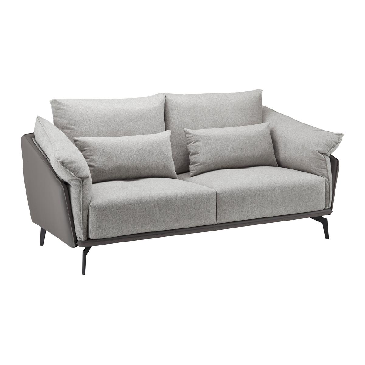 Sofa Elicia Grau Webstoff - Dunkelgrau/Hellgrau, MODERN, Holz/Textil (205/88/92cm) - Bessagi Home