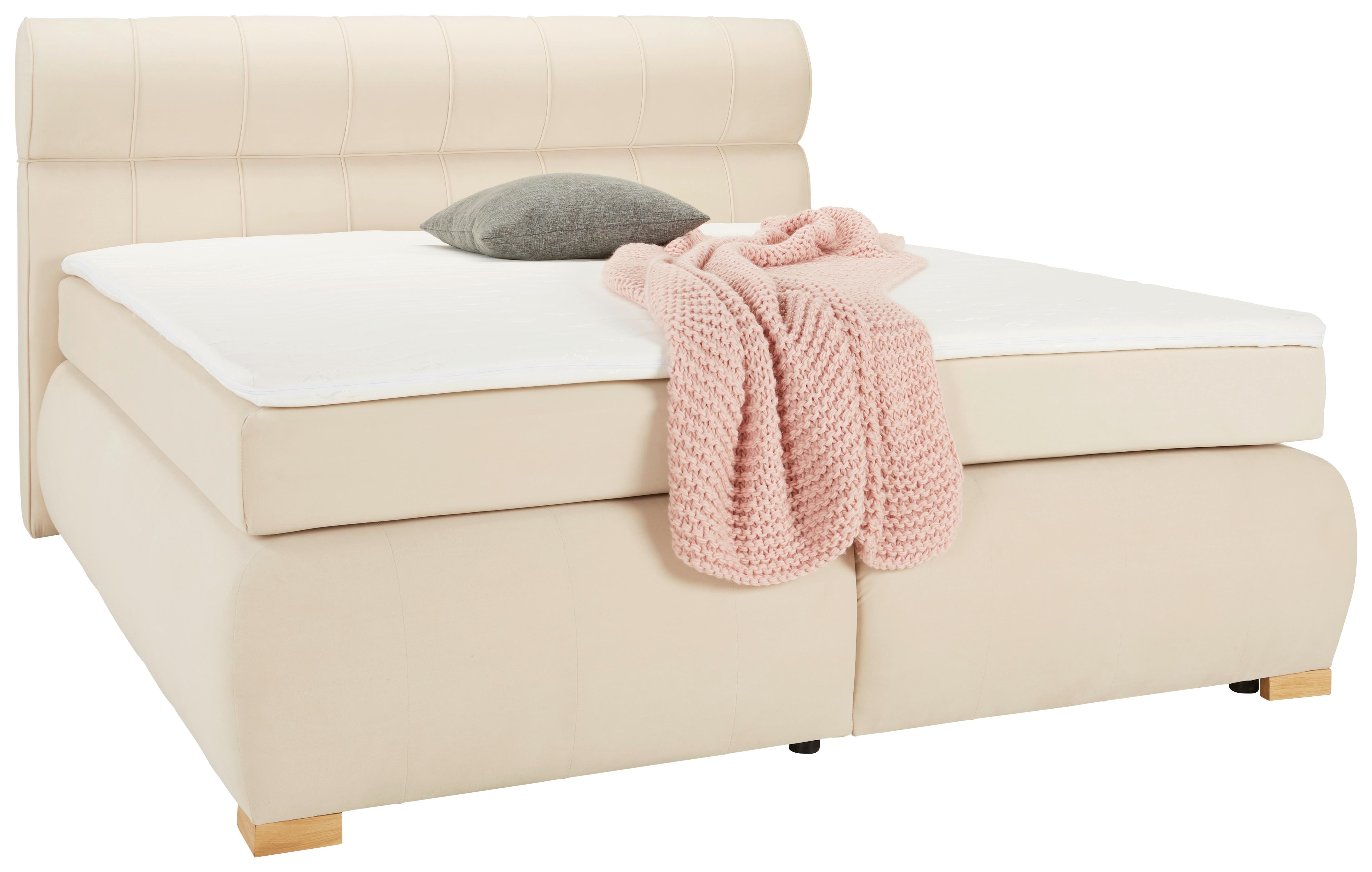 Boxspring Krevet Madera - krem, Konventionell (160/200cm) - Premium Living