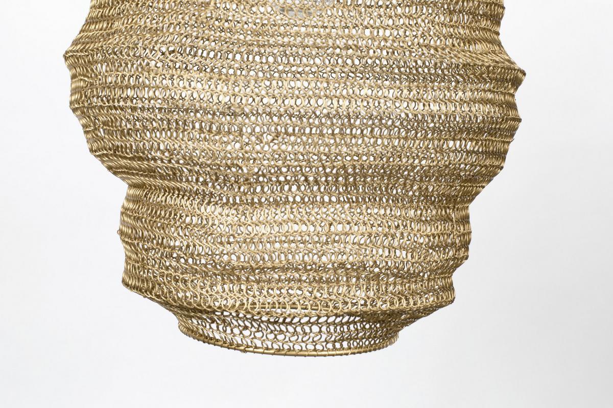 LAMPA WISZĄCA PENDANT LAMP LENA L BRASS - kolor mosiężny, Design, metal (48/158cm) - Zuiver