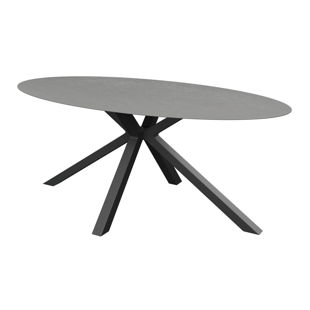 Gartentisch Bari Anthrazit ca. 200x75x100cm - Anthrazit, MODERN, Glas/Metall (200/100/75cm) - Mömax