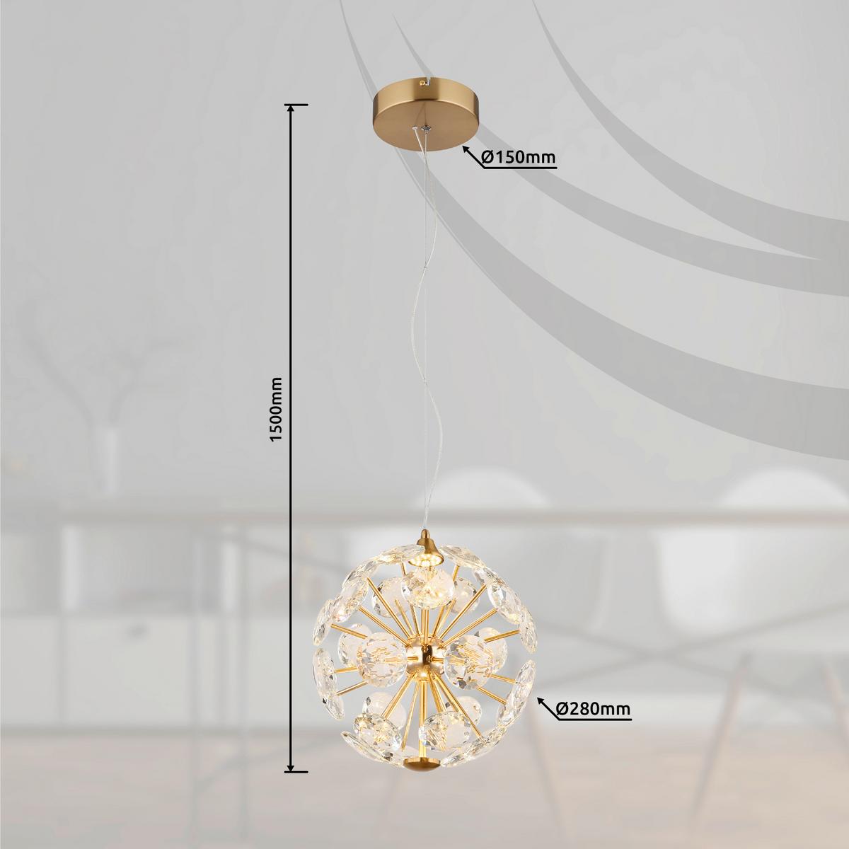 LED-HÄNGELEUCHTE 16047H  VIRINA - Klar/Transparent, Lifestyle, Glas/Kunststoff (28/150cm) - Globo