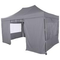 Pavillon 450x300 cm mit Seitenteilen - Grau, KONVENTIONELL, Textil (450/330/300cm) - Siena Garden