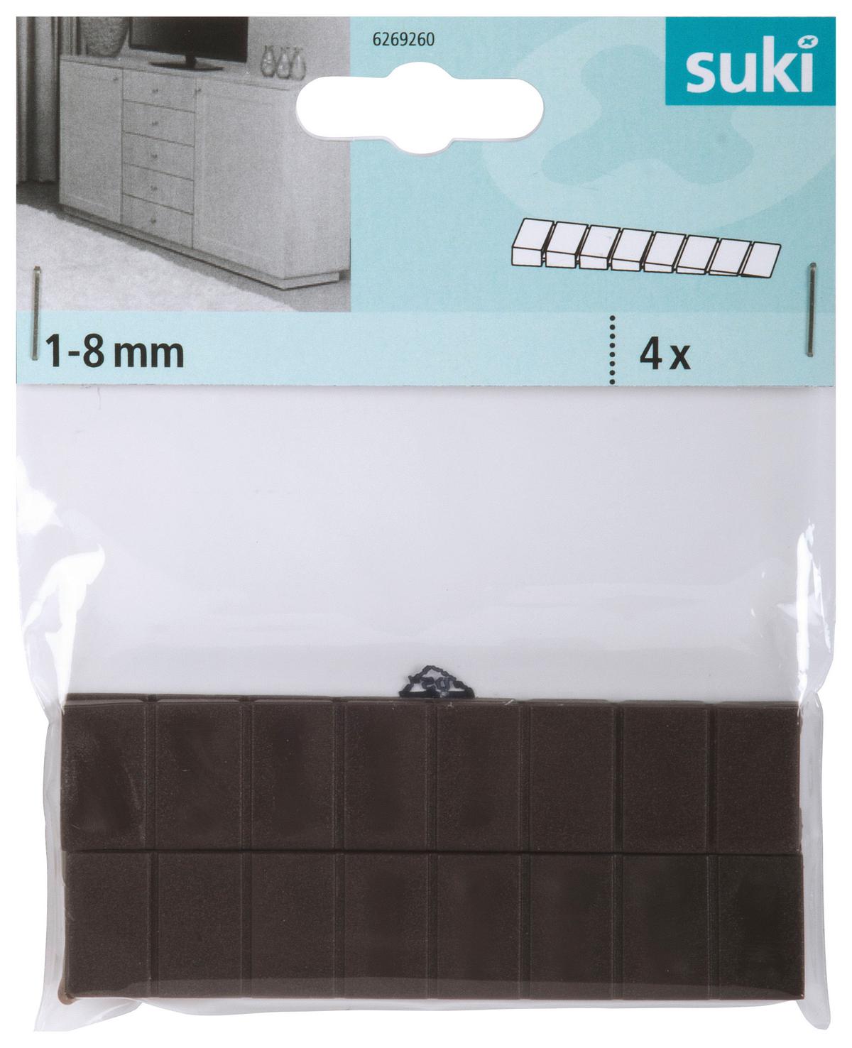 Bútorék 1-8mm - barna, műanyag (10/2/8cm) - Suki