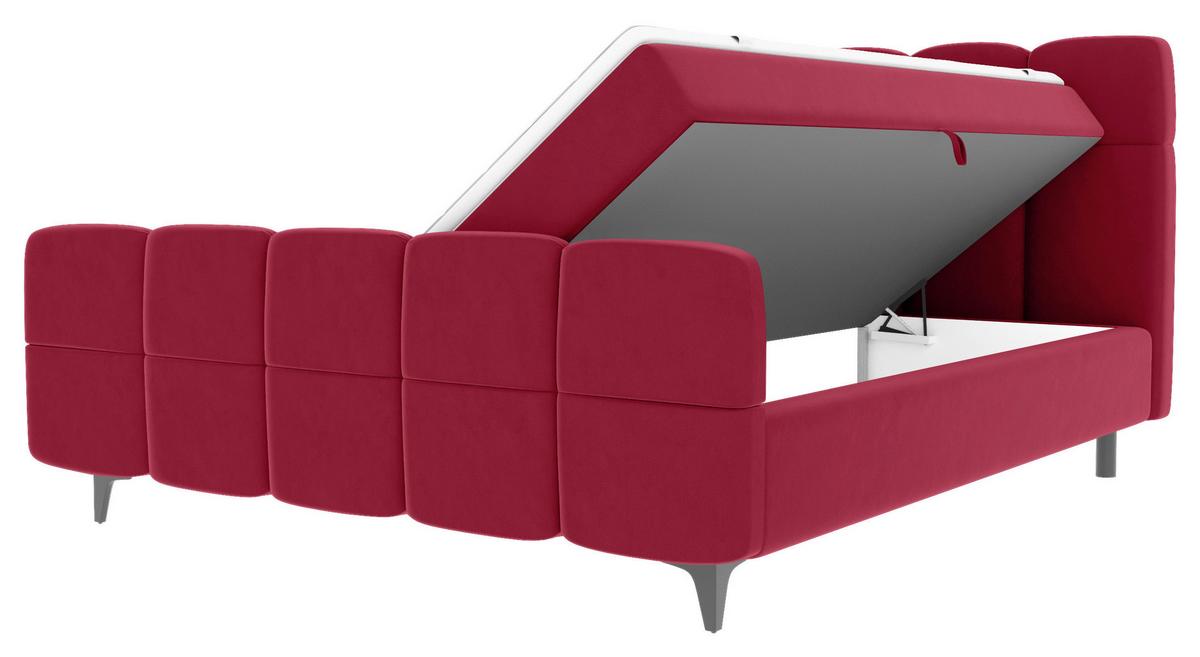 Boxbett Mona Rot ca. 160x200cm - Rot/Schwarz, KONVENTIONELL, Kunststoff/Textil (160/200cm) - Mömax