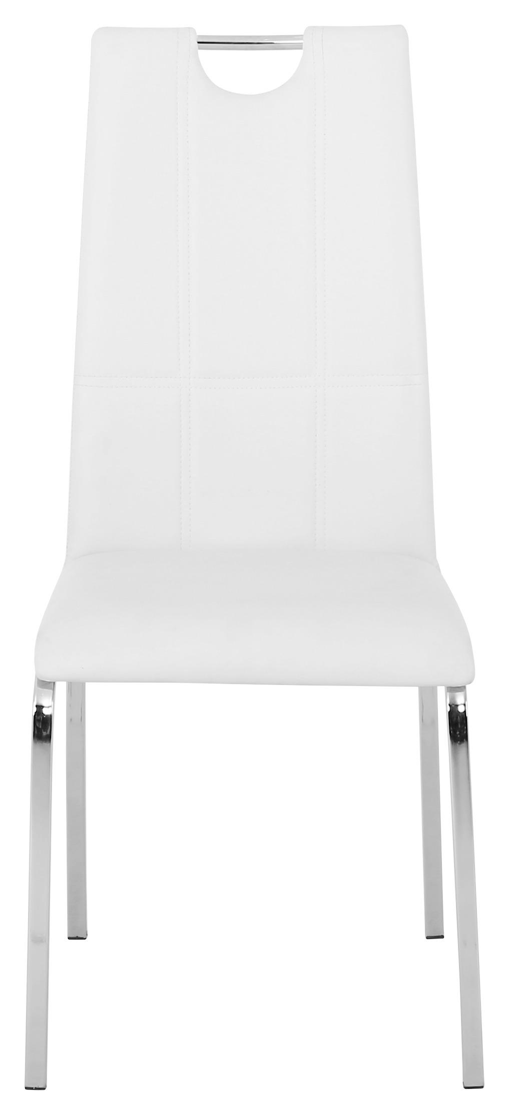 Stolica Mandy - bijela/boje kroma, Konventionell, metal/tekstil (42/96/60cm)