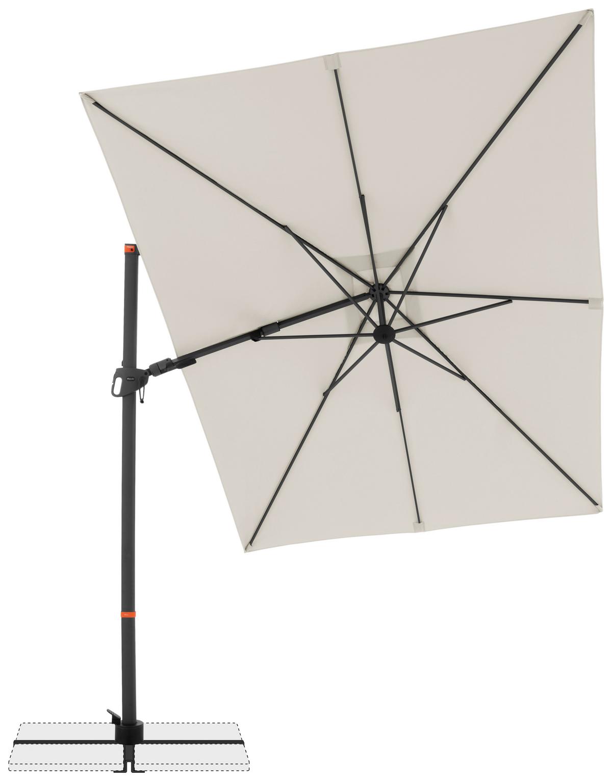 Ampelschirm Myzone Naturfarben ca. 320x240cm - Anthrazit/Naturfarben, Basics, Textil/Metall (320/240cm) - Doppler