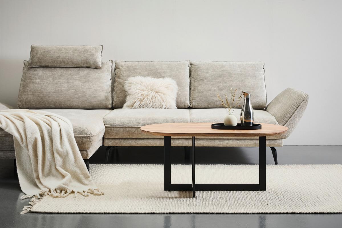 STOLIK KAWOWY LIJA - kolor naturalny/czarny, Design, metal/drewno (105/45/60cm) - MID.YOU