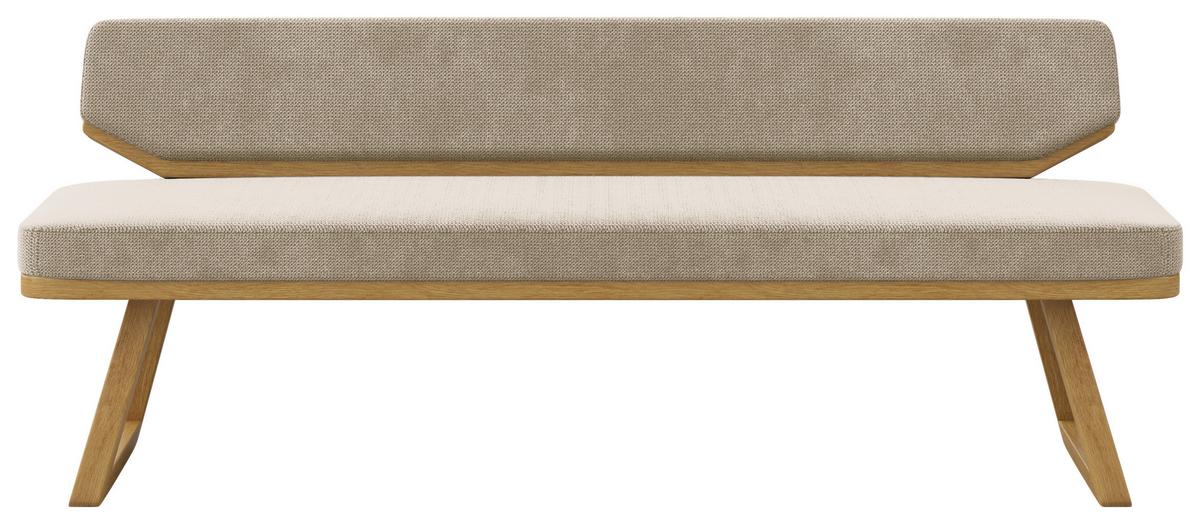 ŁAWKA ALMERO - kolor dębowy/beżowy, Basics, drewno/tkanina (190/80/52cm) - Carryhome