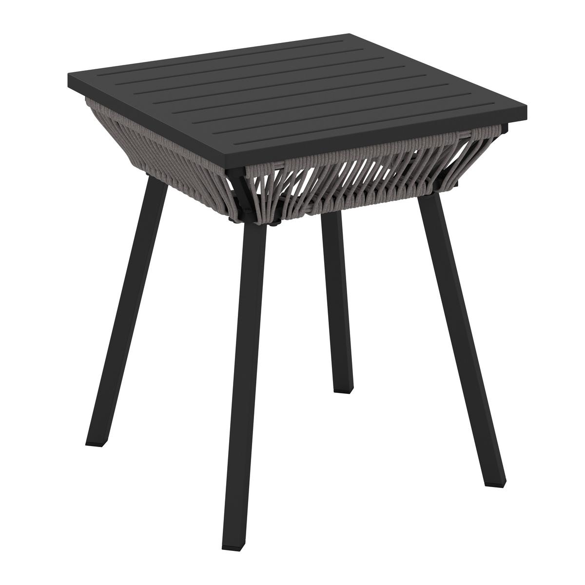 Balkonset Bela Hellgrau Hellgrau Outdoorstoff/Metall - Hellgrau/Schwarz, MODERN, Textil/Metall - Bessagi Garden