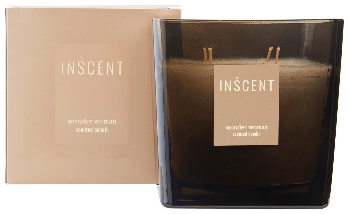 Kerze im Glas Wonder Woman in Weiß - Klar/Weiß, Design, Glas (12/12/12cm) - Inscent